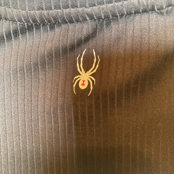 Spyder Active Shirt Women's Black Ribbed Short Sleeve Athletic Raglan Stretch S - Picture 6 of 9